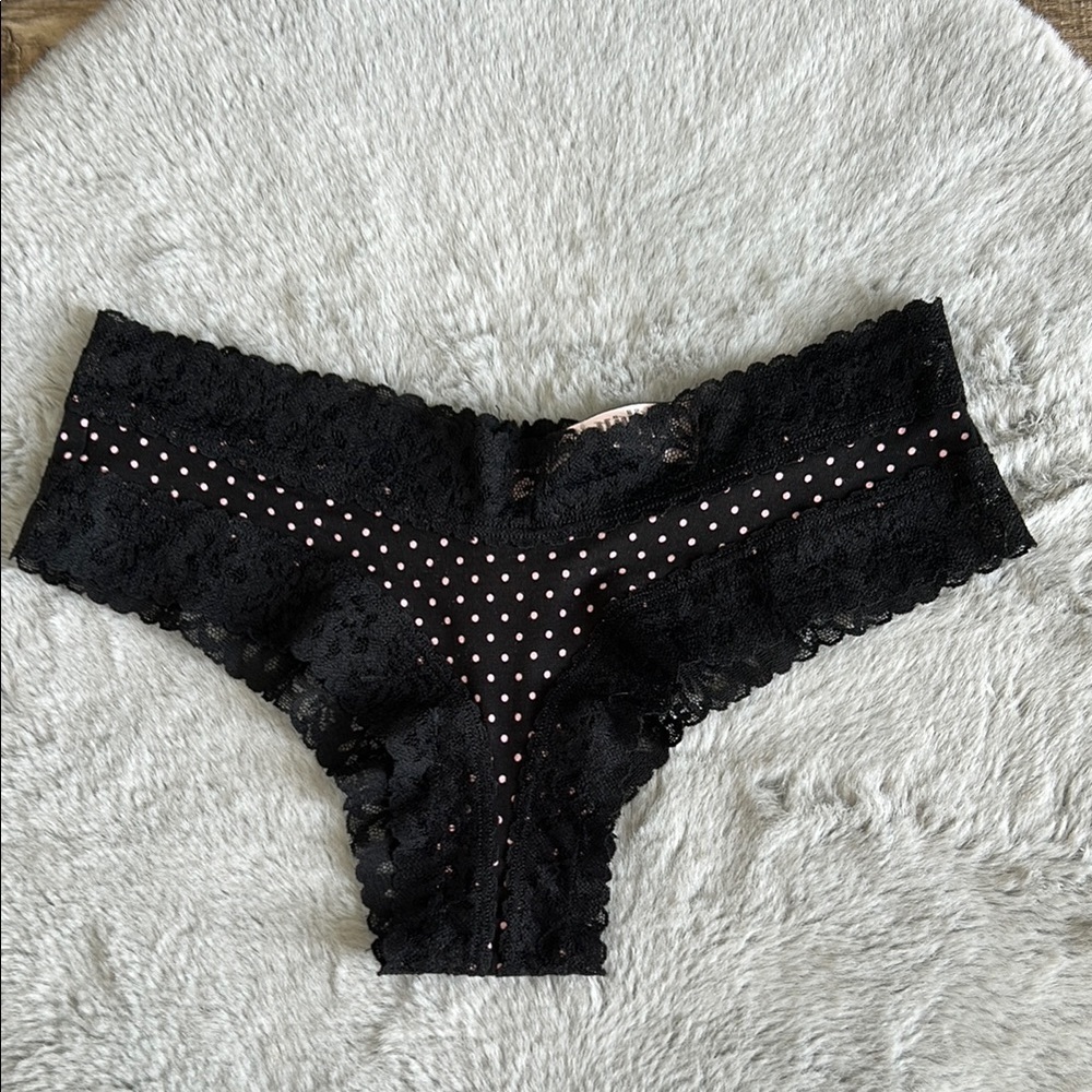 Victoria's Secret Cheeky Polka Dot Lace Trim Panty S